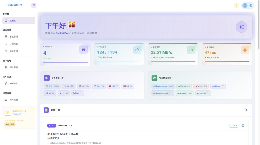 SublinkPro ： 节点订阅管理测速工具